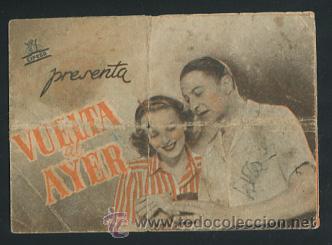Cine: PROGRAMA  CIFESA - VUELTA AL AYER - CLIVE BROOK - ANNA LEE - ROBERT STEVENSON PUBLICIDAD