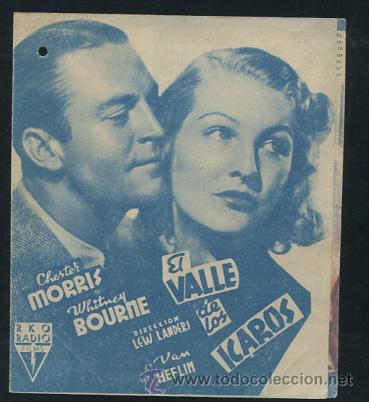 PROGRAMA EL VALLE DE LOS ICAROS, DOBLE, CHESTER MORRIS WHITNEY BOURNE CON PUBLICIDAD