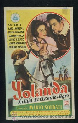 Cine: PROGRAMA Yolanda la hija del Corsario Negro - May Britt, Marc Lawrence - Con publicidad