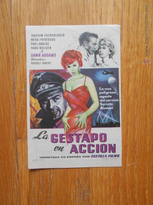 Cine: Folleto de Mano, LA GESTAPO EN ACCION, - Foto 1