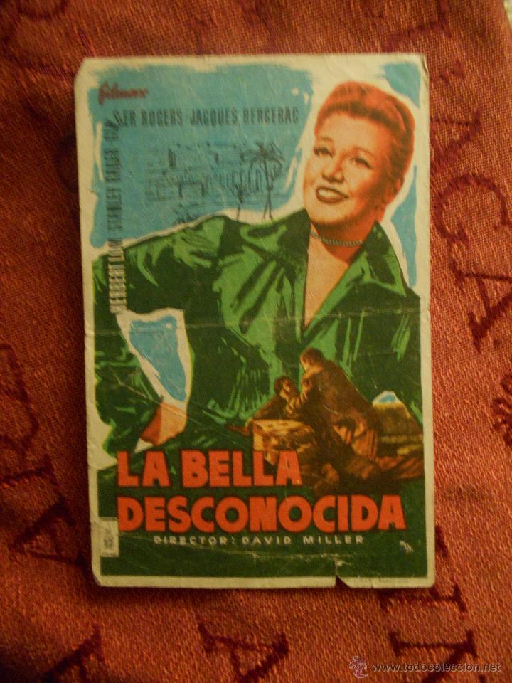 Cine: LA BELLA DESCONOCIDA, Folleto de Mano, - Foto 1