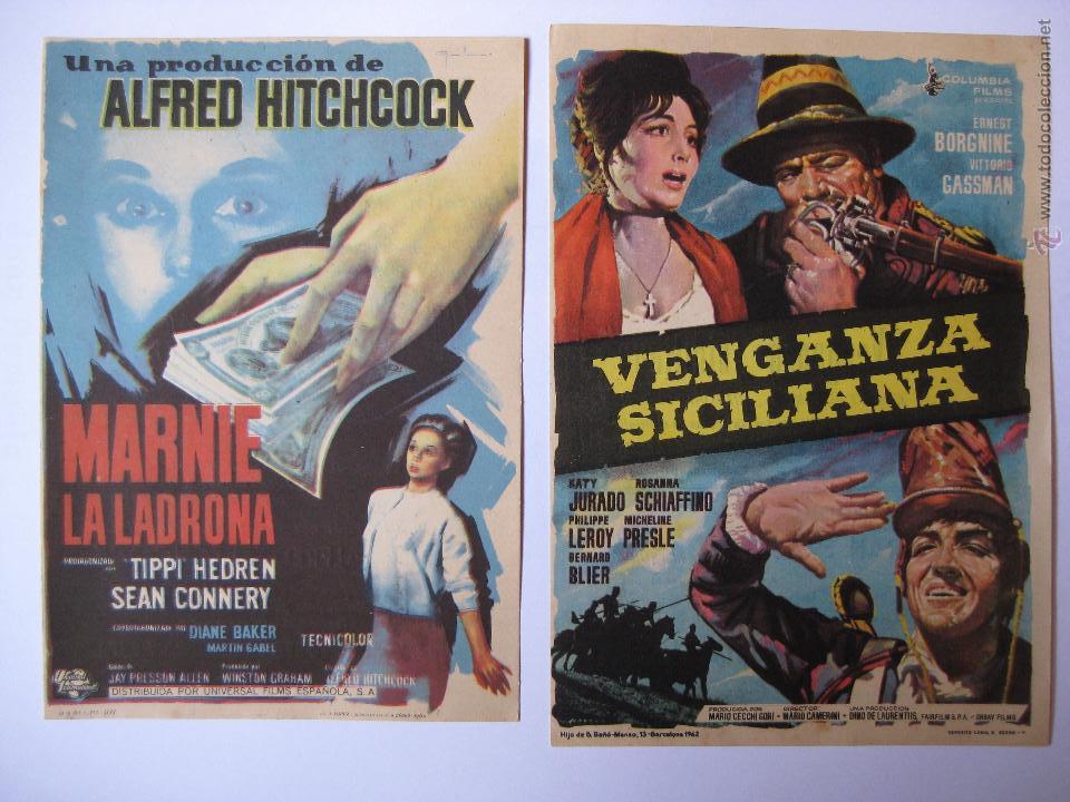  Flyers Publicitaires de films Anciens: LOTE DE 10 DIFERENTES Y CON PUBLICIDAD