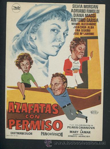 Cine: PROGRAMA AZAFATAS CON PERMISO-ERNESTO ARANCIBIA-SILVIA MORGAN-ADRIANO RIMOLDI-MANUEL ALEIXANDRE - Foto 1