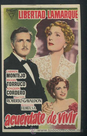 Cine: PROGRAMA Acu&eacute;rdate de vivir - Libertad Lamarque, Carmen Montejo - Foto 1