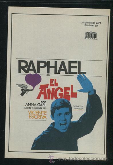 Cine: PROGRAMA El &Aacute;ngel - Raphael, Anna Gael VICENTE ESCRIVA - Foto 1