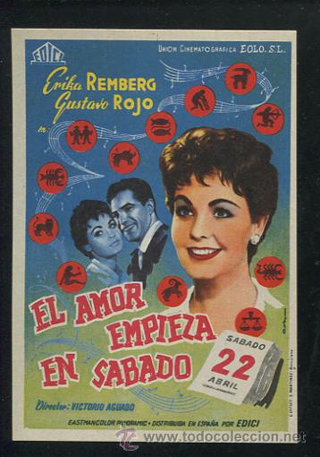 Cine: PROGRAMA El amor empieza en sabado - Erika Remberg, Gustavo Rojo - Foto 1