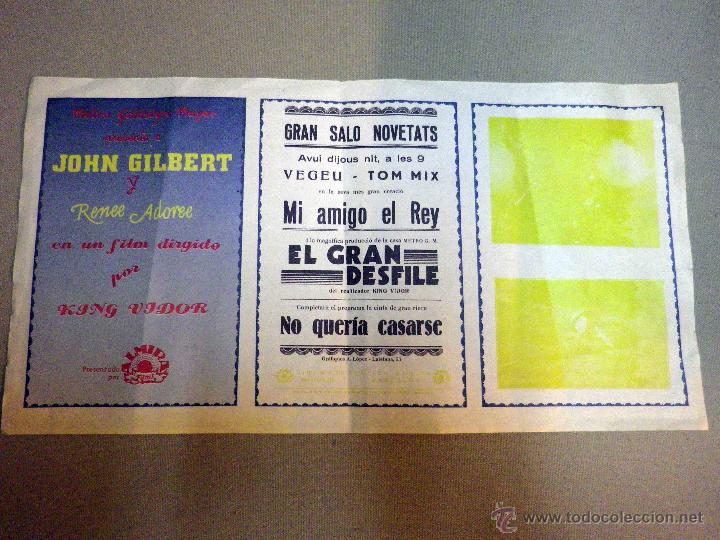 Cine: FOLLETO DE CINE, PROGRAMA, EL GRAN DESFILE, FASCIMIL - Foto 2