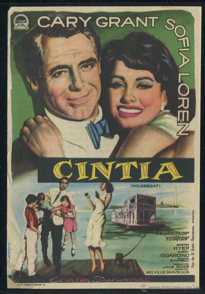 Cine: PROGRAMA CINTIA (Cary Grant - Sophia Loren - Martha Hyer - Harry Guardino) CON PUBLICIDAD