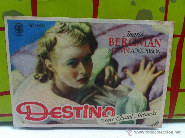  Flyers Publicitaires de films Anciens: DESTINO, Folleto de Mano, Ingrid Bergman