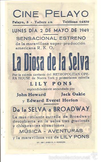 Cine: PROGRAMA LA DIOSA DE LA SELVA - CINE PELAYO - Foto 2