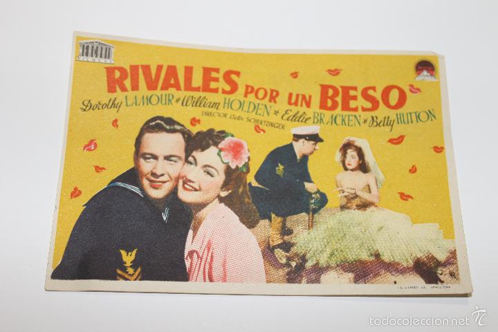  Flyers Publicitaires de films Anciens: PROGRAMA DE MANO, RIVALES POR UN BESO, CINE REX MURCIA A&Ntilde;OS 50