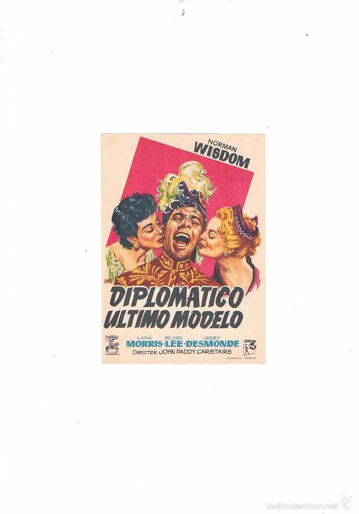 Cine: FOLLETO CINE PROGRAMA DE MANO ANTIGUO DIPLOM&Aacute;TICO &Uacute;LTIMO MODELO **- - Foto 1