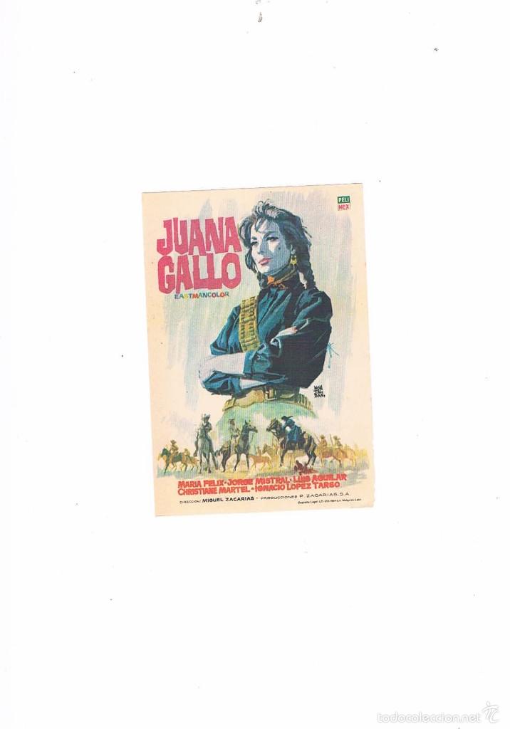 Cine: FOLLETO CINE PROGRAMA DE MANO ANTIGUO JUANA GALLO **- - Foto 1