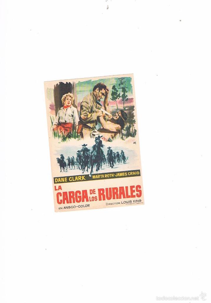 Cine: FOLLETO CINE PROGRAMA DE MANO ANTIGUO LA CARGA DE LOS RURALES **- - Foto 1