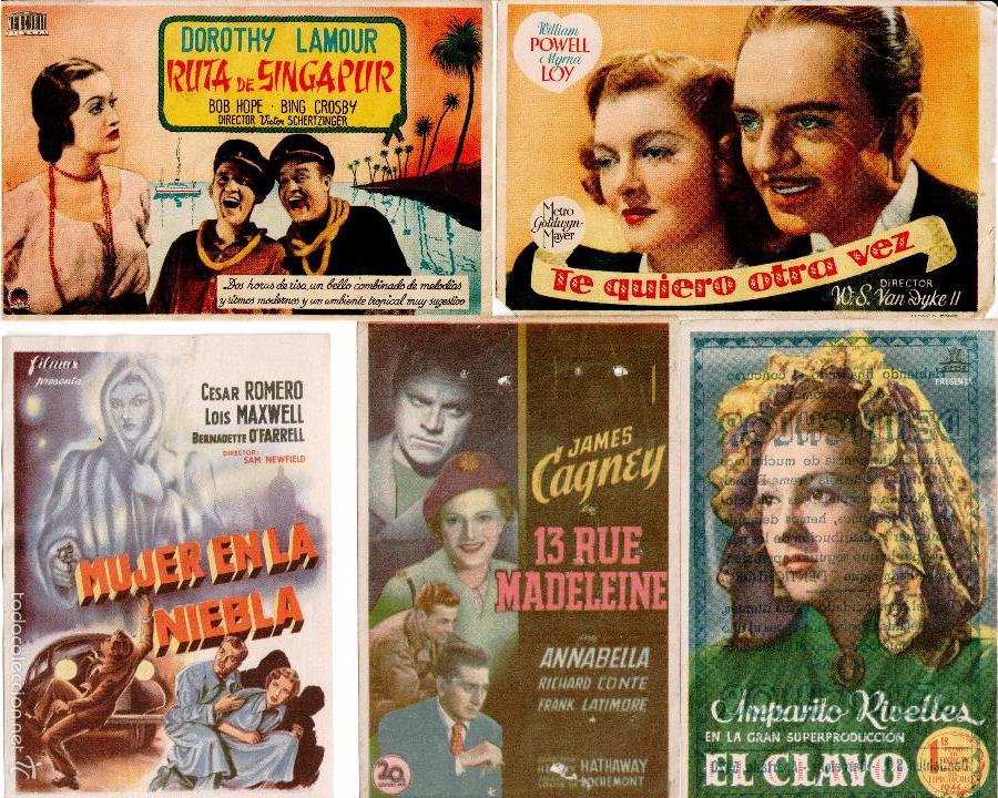 Cine: LOTE 45 PROGRAMAS CINE, ANTIGUOS, ALGUNOS CON SALA EN TRASERA
