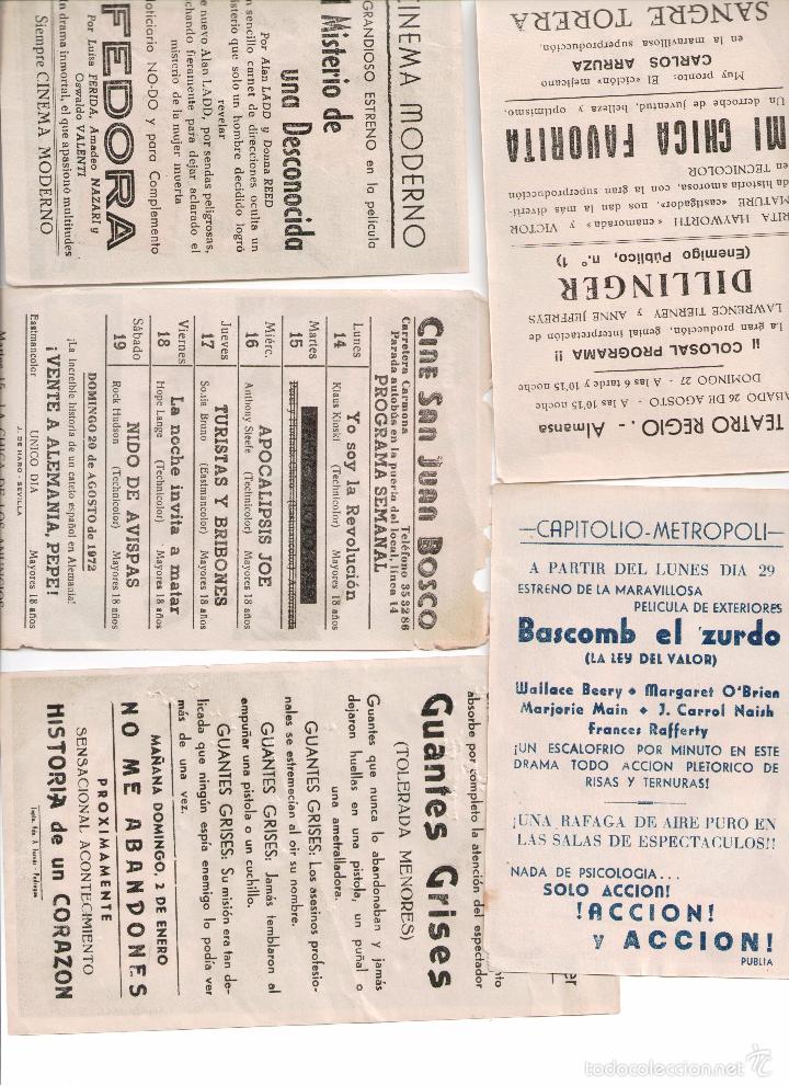 Cine: LOTE 45 PROGRAMAS CINE, ANTIGUOS, ALGUNOS CON SALA EN TRASERA - Foto 5