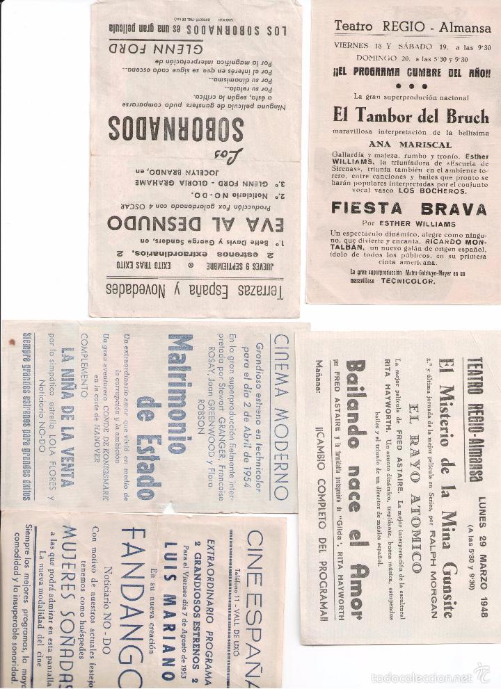 Cine: LOTE 45 PROGRAMAS CINE, ANTIGUOS, ALGUNOS CON SALA EN TRASERA - Foto 11