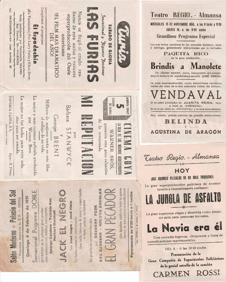 Cine: LOTE 45 PROGRAMAS CINE, ANTIGUOS, ALGUNOS CON SALA EN TRASERA - Foto 12