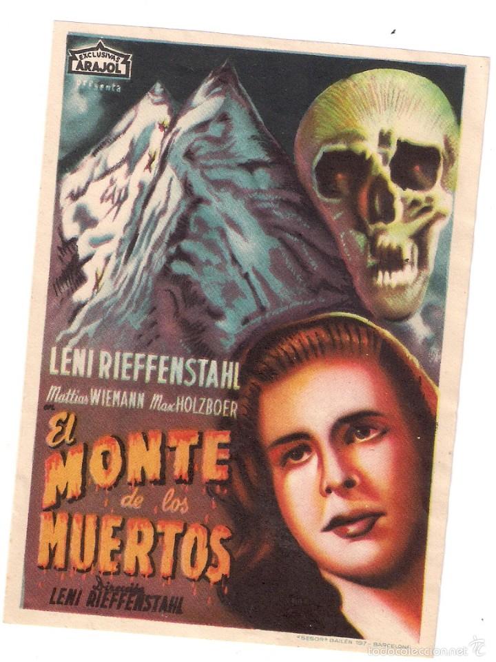  Flyers Publicitaires de films Anciens: EL MONTE DE LOS MUERTOS, LENI RIEFFENSTHAL, EXC. ARAJOL