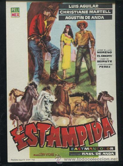 Cine: PROGRAMA estampida - luis aguilar - christiane martell - agustin de anda - Foto 1