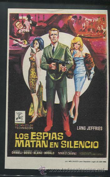 Cine: PROGRAMA Los espias matan en silencio - Lang Jeffries, Emma Danieli, Erika Blanc - Foto 1