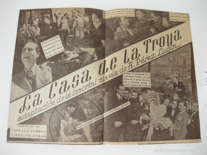 Cine: PROGRAMA DE MANO DE CINE DE LA PELICULA LA CASA DE LA TROYA. 1941 - Foto 3