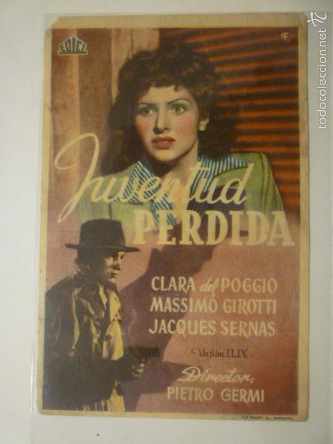 Cine: PROGRAMA DE CINE JUVENTUD PERDIDA. PUBLICIDAD CINEMA PROYECCIONES. - Foto 1