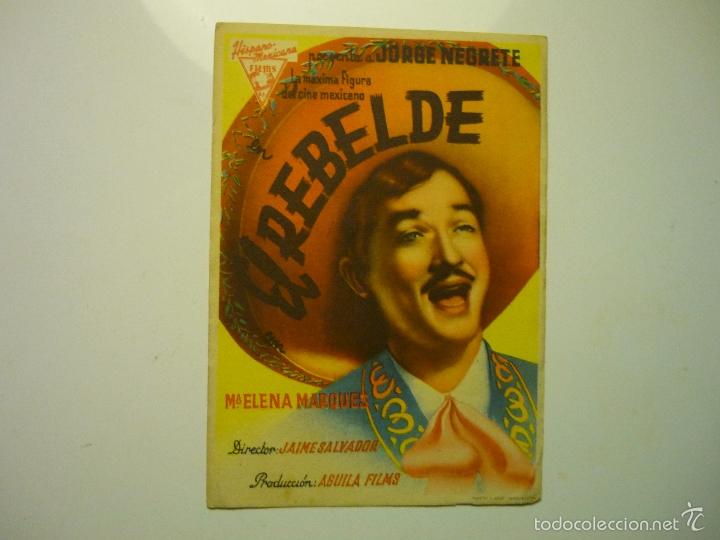 Cine: PROGRAMA EL REBELDE .-JORGE NEGRETE&iexcl;&iexcl;publicidad pero torcida mal&iexcl;&iexcl; - Foto 1
