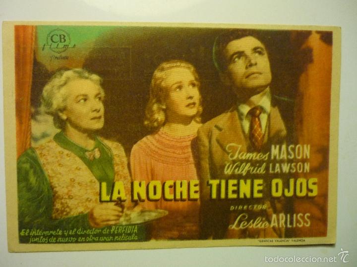 Cine: PROGRAMA LA NOCHE TIENE OJOS.-JAMES MASON -PUBLICIDAD