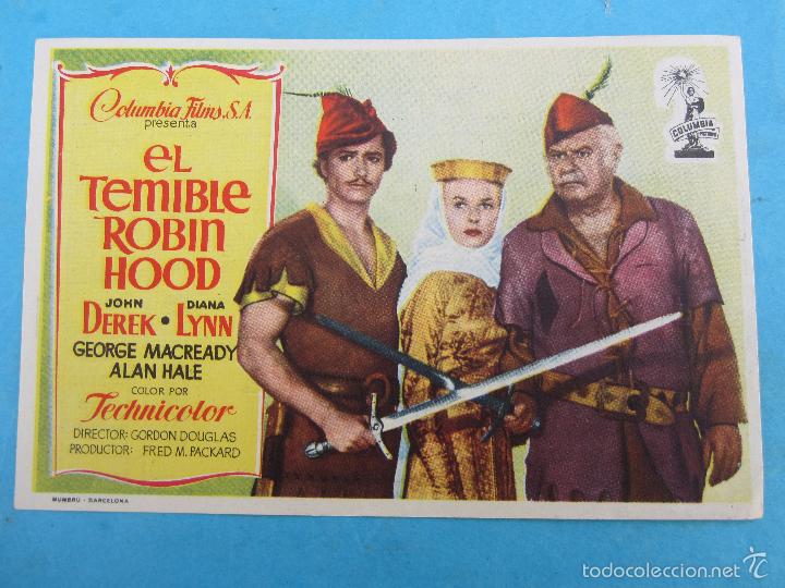 Cine: el temible robin hood , john derek , diana lynn , cine roch , alca&ntilde;iz