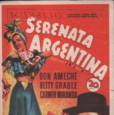 Cine: SERENATA ARGENTINA - PROGRAMA SENCILLO DE 20 TH CENTURY FOX RF-435. Lote 56473869