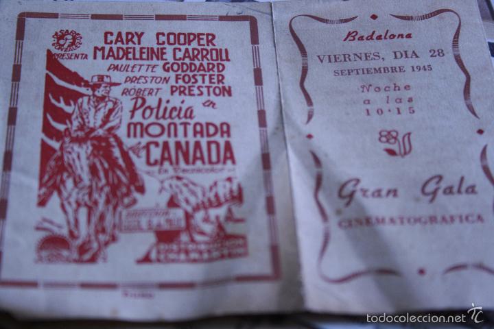 Cine: PROGRAMA DE CINE   POLICIA MONTADA DEL CANADA  GARY COOPER  MADELEINE CARROLL  OAULETTE GODDARD 1945