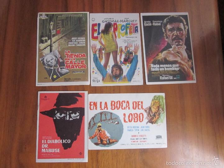 Cine: LOTE DE 5 PROGRAMAS DE CINE FOLLETOS DE MANO SIN PUBLICIDAD