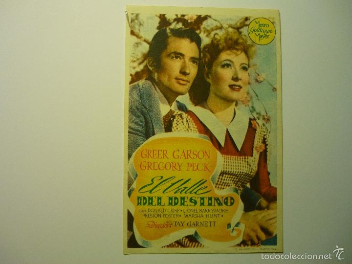 Cine: programa el valle del destino- gregory peck -PUBLICIDAD - Foto 1