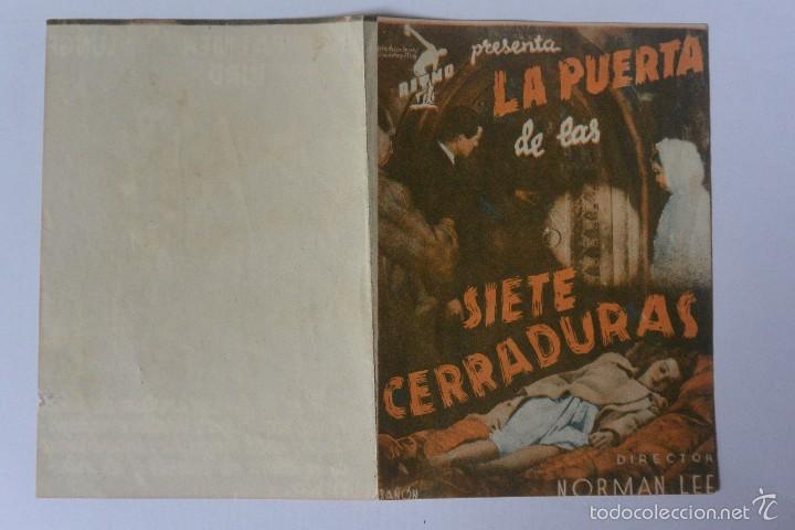 Cinema: FOLLETO MANO CINE DOBLE LA PUERTA DE LAS SIETE CERRADURAS