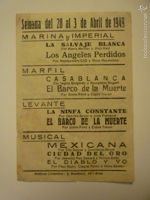 Cine: PROGRAMA DE CINE MEXICANA. PUBLICIDAD A&Ntilde;O 1949. - Foto 2