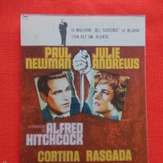 Cine: CORTINA RASGADA, SENCILLO 1967, PAUL NEWMAN JULIE ANDREWS, CON PUBLICIDAD KURSAAL REUS. Lote 56970779