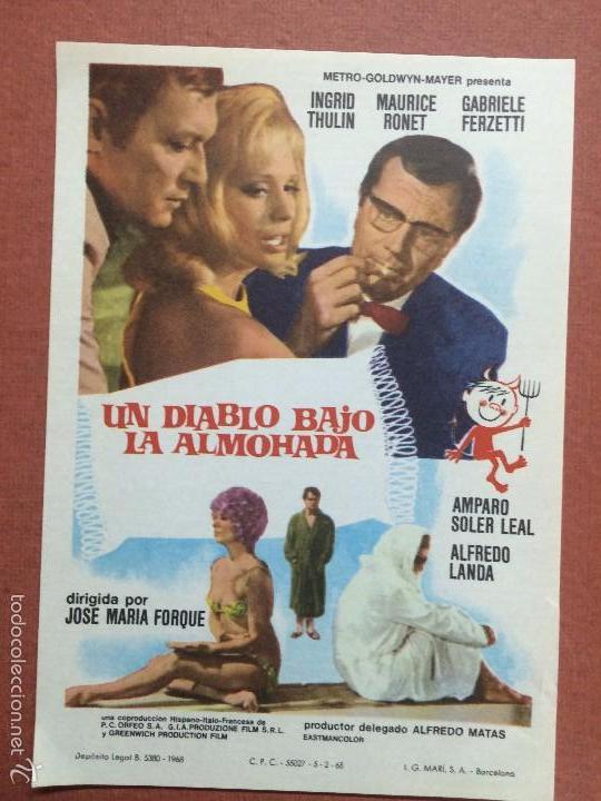 Kino: UN DIABLO BAJO LA ALMOHADA - FOLLETO DE MANO-FALBUN
