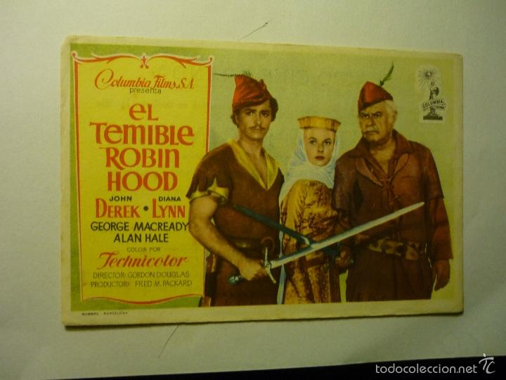Cine: programa el temible robin hood- john derek publicidad cine aranda--aranda - Foto 1