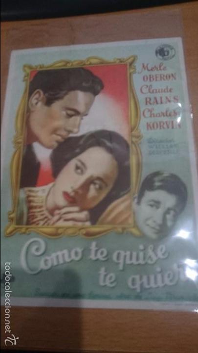 Cine: PROGRAMA DE CINE CON PUBLICIDAD COMO TE QUISE TE QUIERO - Foto 1
