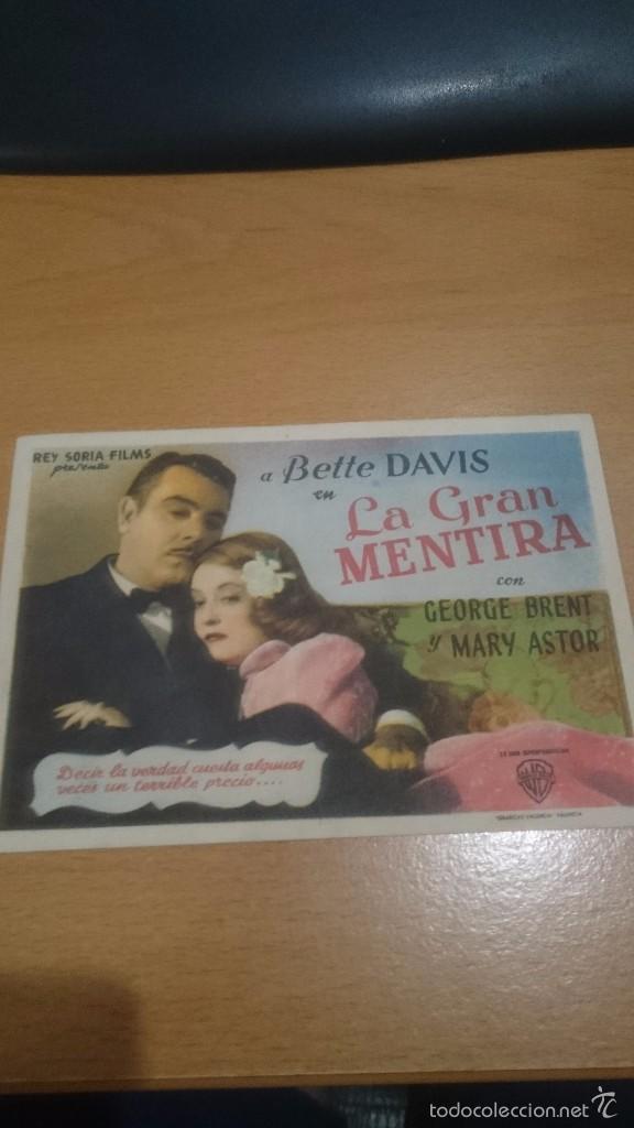 Cine: PROGRAMA DE MANO CON PUBLICIDAD LA GRAN MENTIRA - Foto 1