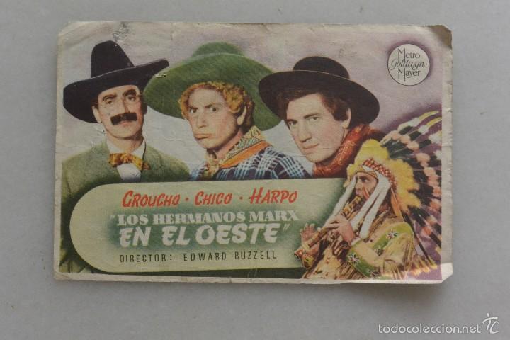 Cine: FOLLETO MANO CINE LOS HERMANOS MARX EN EL OESTE