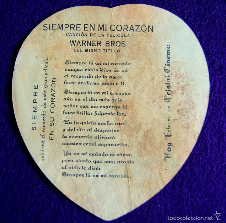 Cine: PROGRAMA DE CINE DE MANO ORIGINAL. TROQUELADO. SIEMPRE EN MI CORAZON. WARNER BROS. - Foto 2