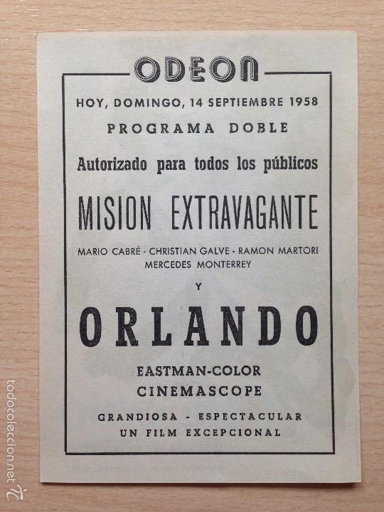 Cine: PROGRAMA DE MANO ORLANDO (1956) - Foto 2