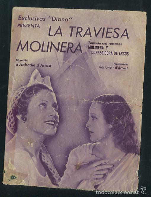 Cine: PROGRAMA LA TRAVIESA MOLINERA, PROGRAMA DOBLE EXCLUSIVAS DIANA, 1935 CON PUBLICIDAD - Foto 1