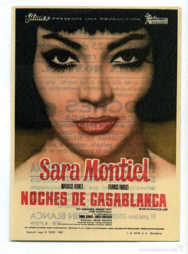Cine: NOCHES DE CASABLANCA, con Sara Montiel S/P.