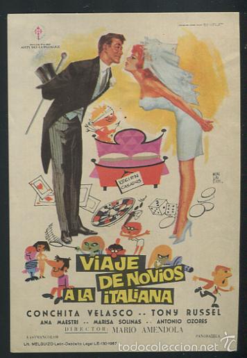Cine: PROGRAMA Viaje de novios a la Italiana - Conchita Velasco, Tony Russel