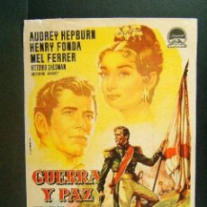 Cine: GUERRA Y PAZ-CINE CENTRICO CINEMA-KING VIDOR-AUDREY HEPBURN-HENRY FONDA-MEL FERRER-ALBERICIO-1961.. Lote 57539123