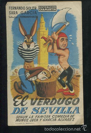 Cine: PROGRAMA EL VERDUGO DE SEVILLA, FERNANDO SOLER SARA GARCIA CON PUBLICIDAD