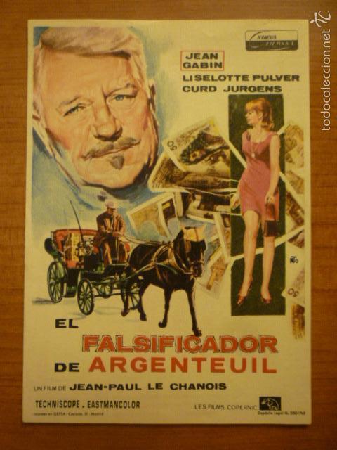 Cine: PROGRAMA DE CINE EL FALSIFICADOR DE ARGENTEUIL. - Foto 1
